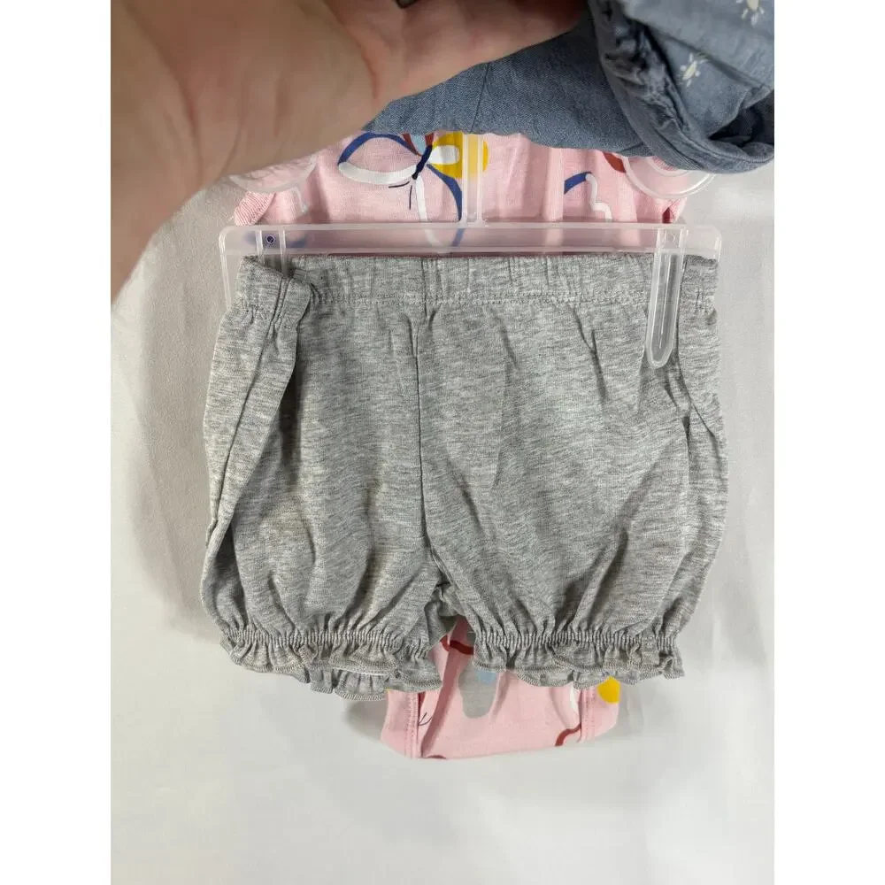 Carter's Girls 4 Piece Diaper Cover Set, Blue/Pink, Sz 6 mo, NWT